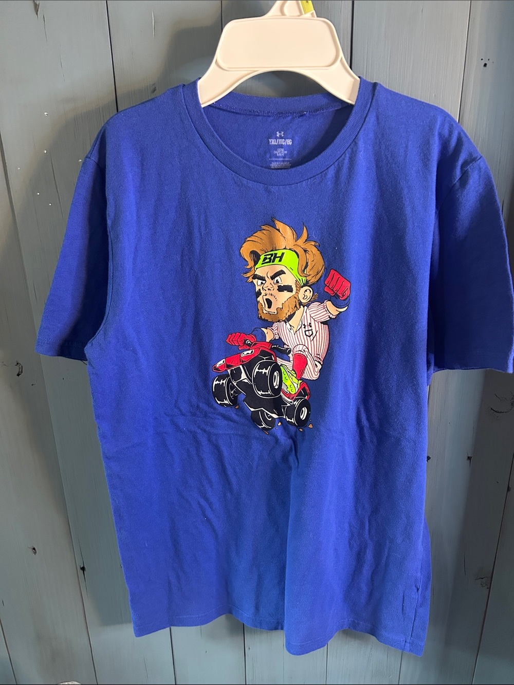 Under Armour Kids' Blue Graphic Tee | MLB Phillies Player Bryce Harper - Sz XL